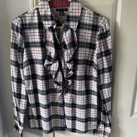 Tommy Hilfiger Tops - Plaid Ruffle Blouse